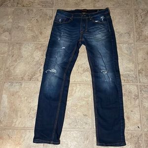 Men skinny jeans dark wash